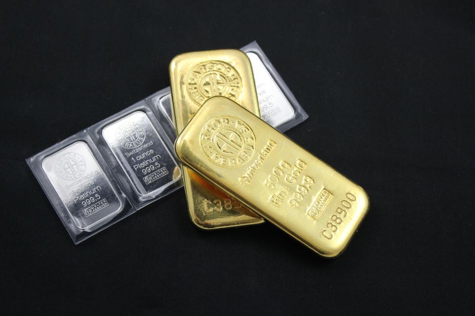 Stacked gold bullion bars