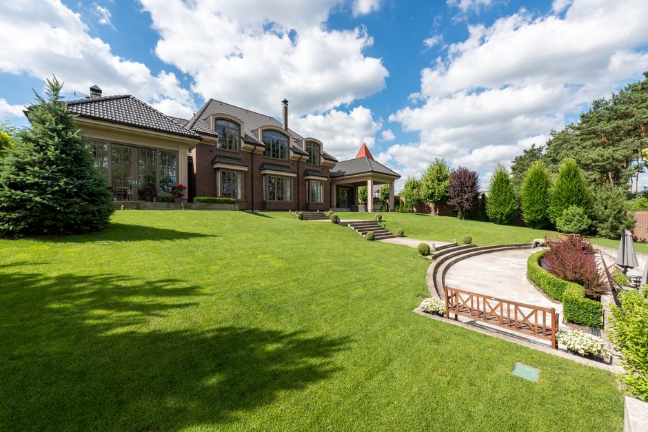 Grand luxury mansion, illustrative of high-end property