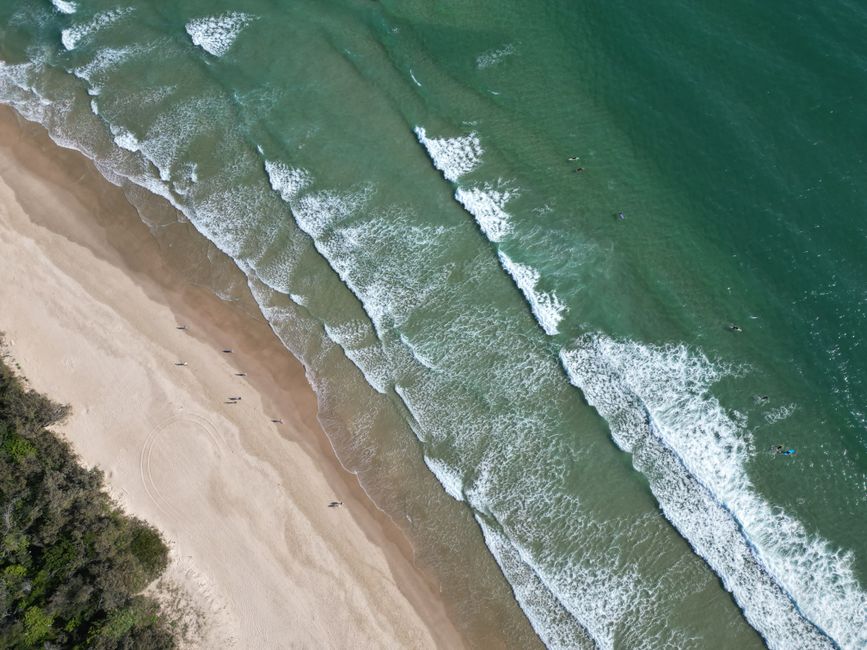 Aerial view of a Sunshine Coast beach in Queensland